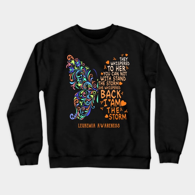 leukemia butterfly i am the storm Crewneck Sweatshirt by TeesCircle